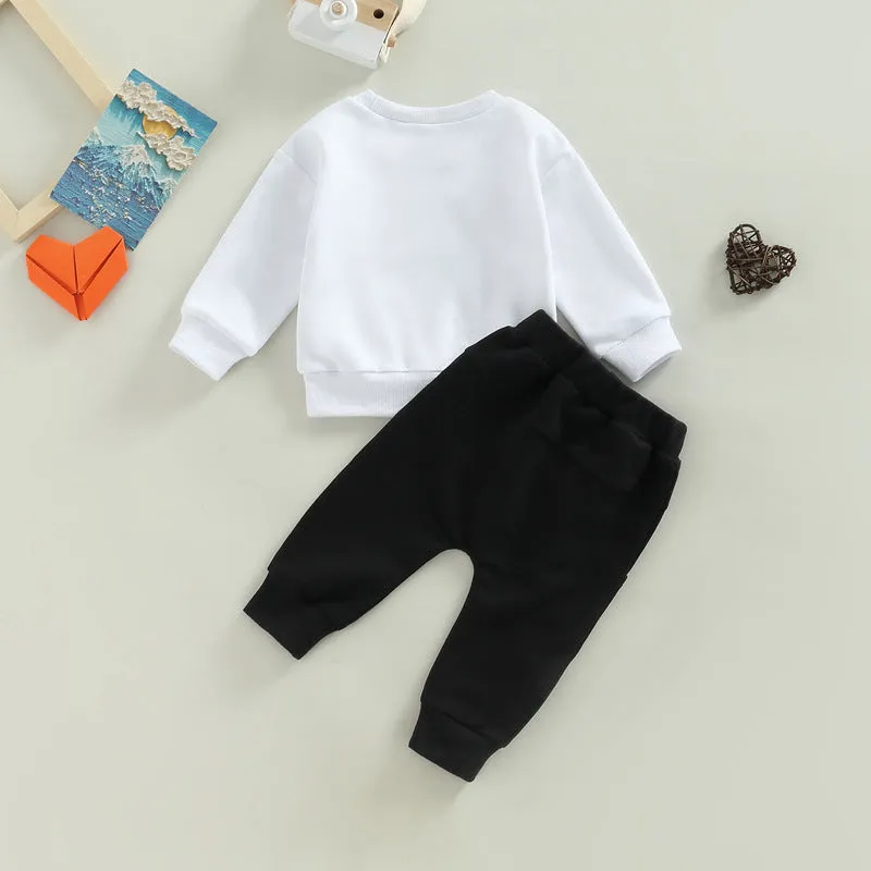 2 Pieces Set Baby Kid Boys Letters Tops And Solid Color Pants Wholesale 231130116