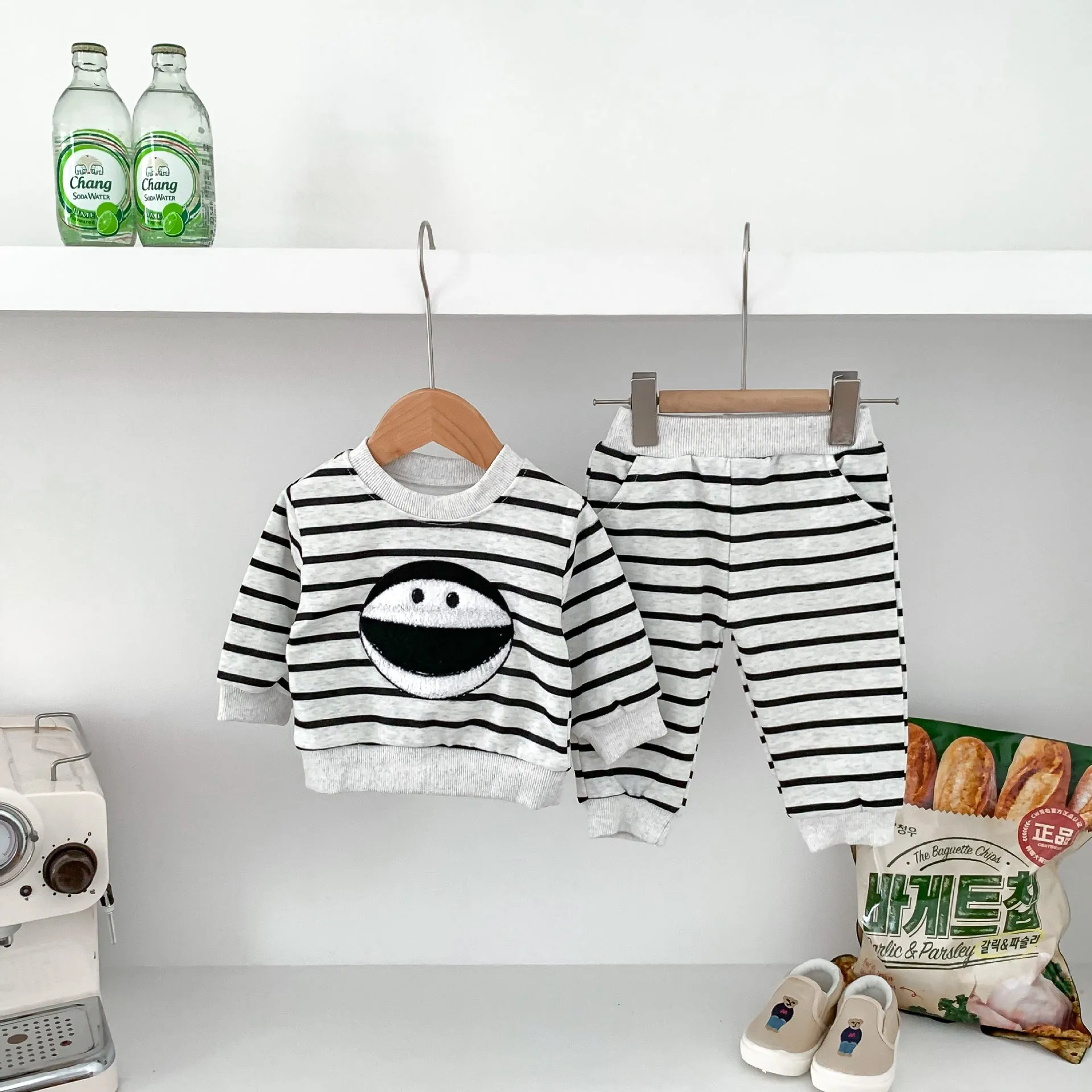 2 Pieces Set Baby Kid Boys Striped Cartoon Tops And Pants Wholesale 23101921