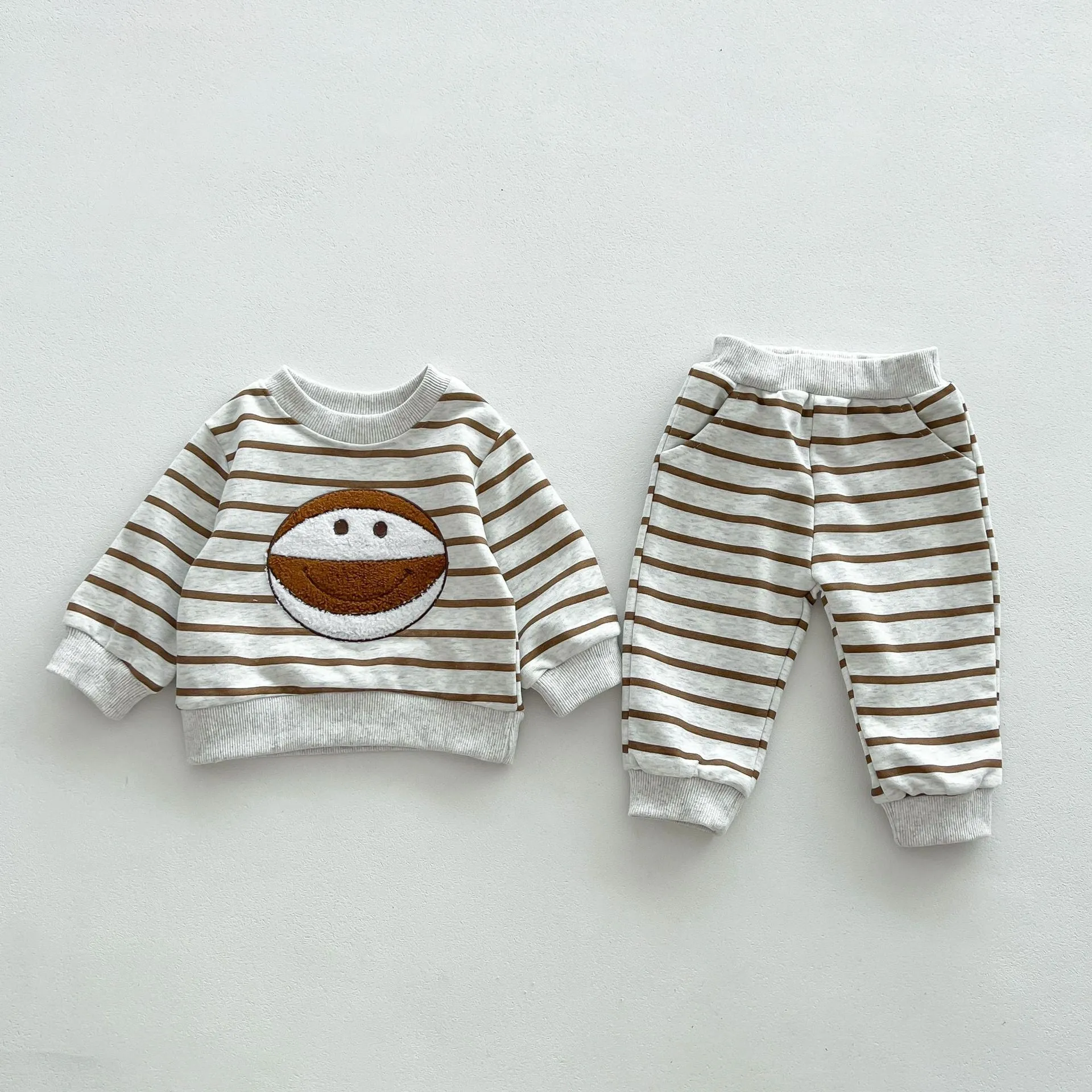 2 Pieces Set Baby Kid Boys Striped Cartoon Tops And Pants Wholesale 23101921