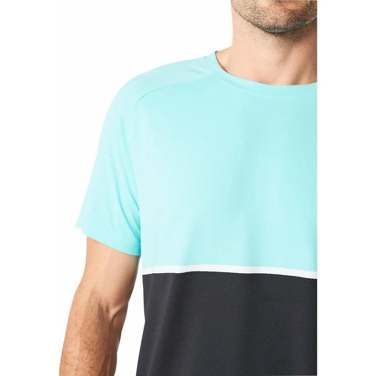 2XU Motion Colour Block Short Sleeve Mens Training Top - Blue