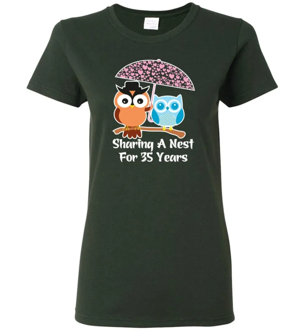 35 Years Wedding Anniversary Gifts Valentine's Day Women Tee