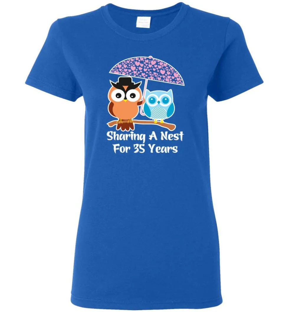 35 Years Wedding Anniversary Gifts Valentine's Day Women Tee