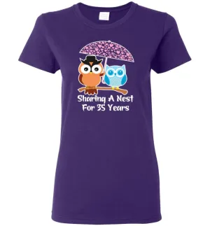 35 Years Wedding Anniversary Gifts Valentine's Day Women Tee