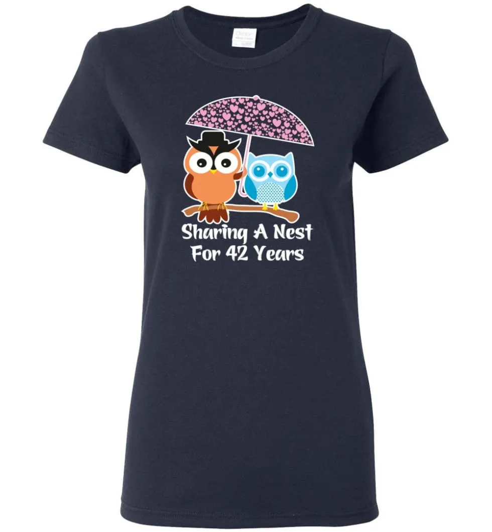 42 Years Wedding Anniversary Gifts Valentine's Day Women Tee