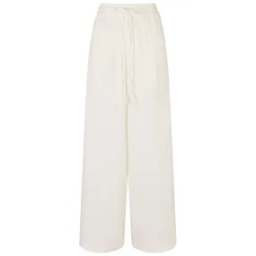 Accessorize London Women's White Crinkle Beach Trousers Small