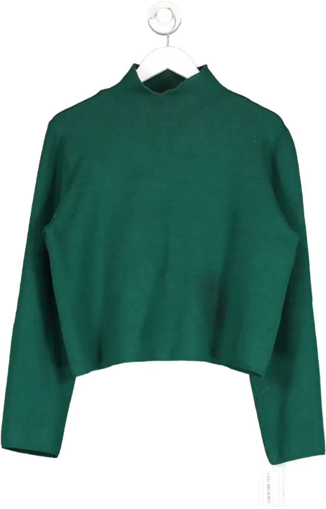 & Other Stories Green Boxy Turtleneck Knit Jumper UK S