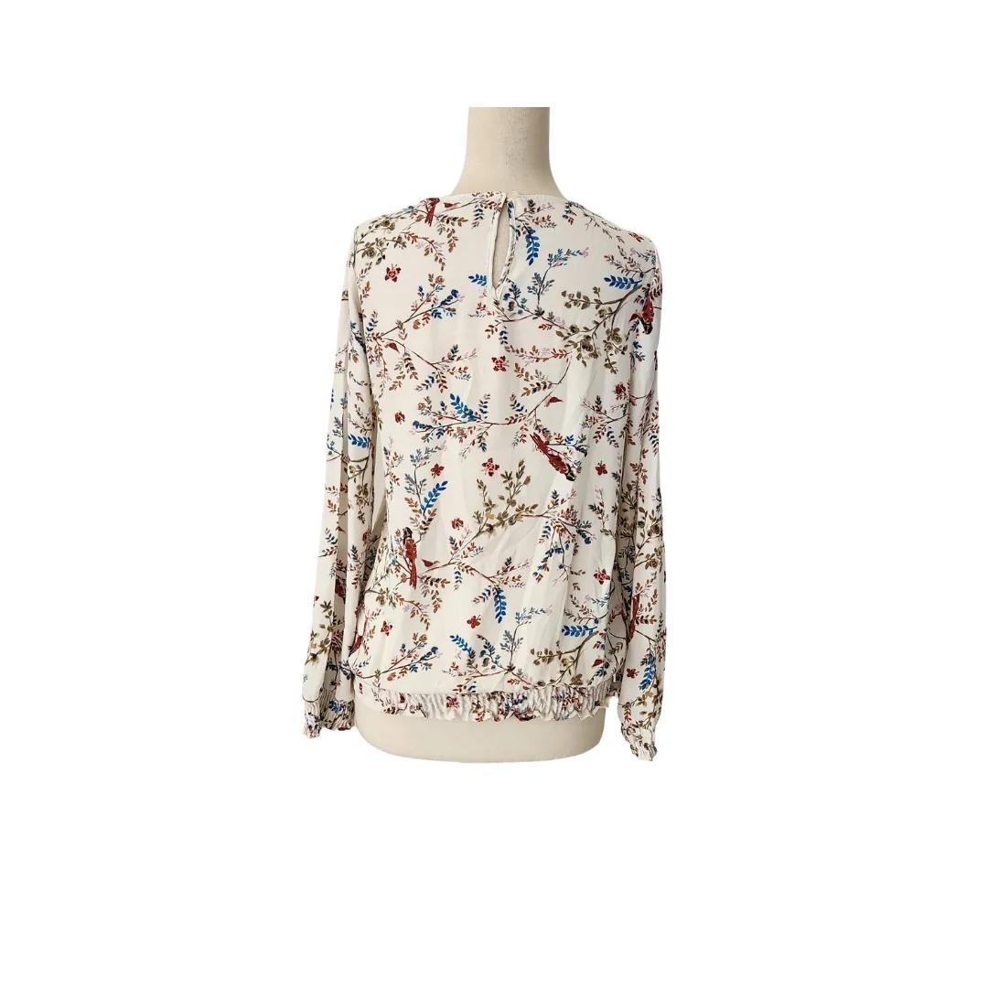 Atmosphere White Floral Printed Elastic-waist Top | Pre Loved |