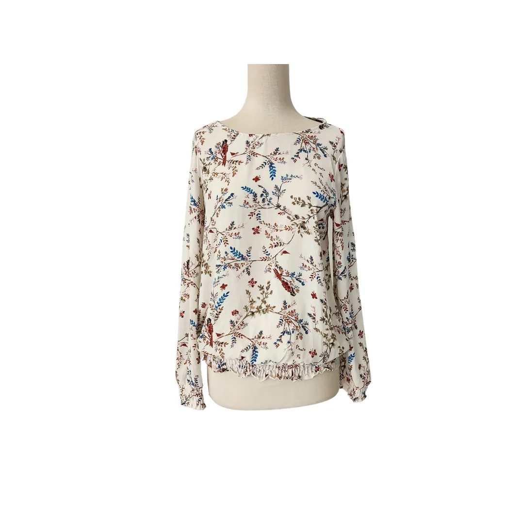 Atmosphere White Floral Printed Elastic-waist Top | Pre Loved |