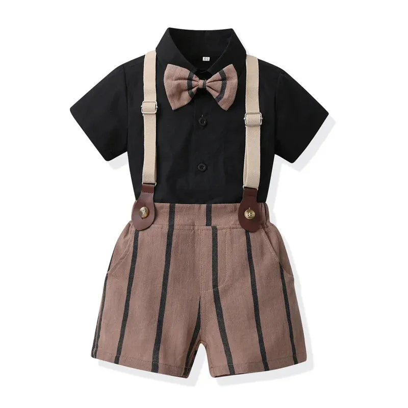 Baby Boys Blue Brown Gentleman Clothing Sets