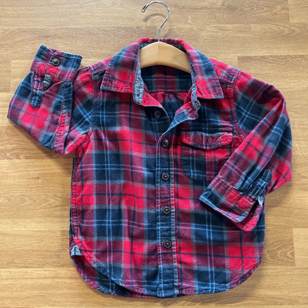 Baby Gap Plaid Button Up LS Top 3T