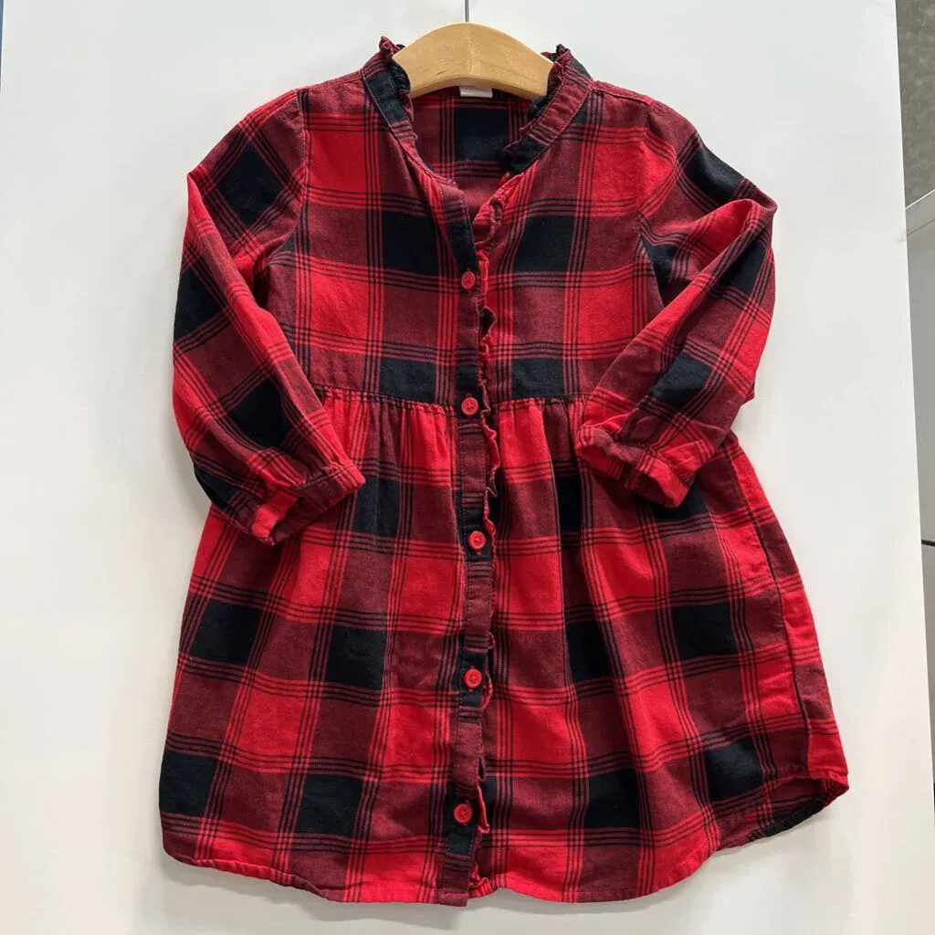 Baby Gap Plaid LS Button Up Dress - 3T