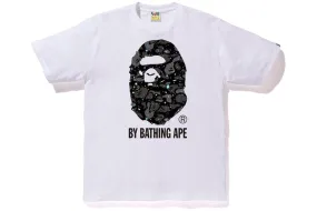 BAPE SPACE CAMO BIG APE HEAD TEE WHITE