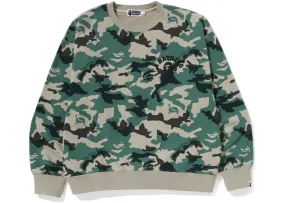 BAPE WOODLAND CAMO CREWNECK GREEN