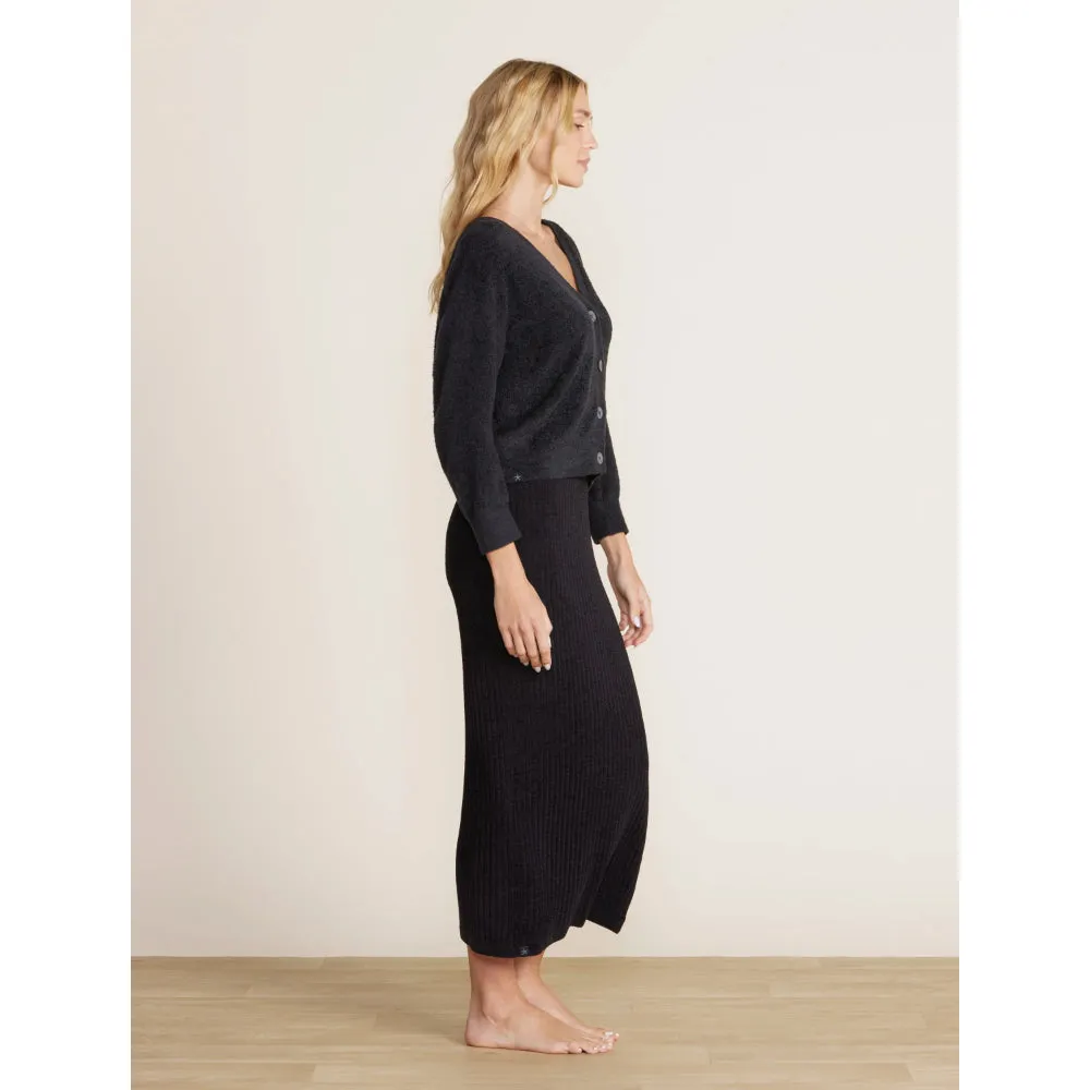 Barefoot Dreams CozyChic Lite Diamond Pointelle Cardigan - Black