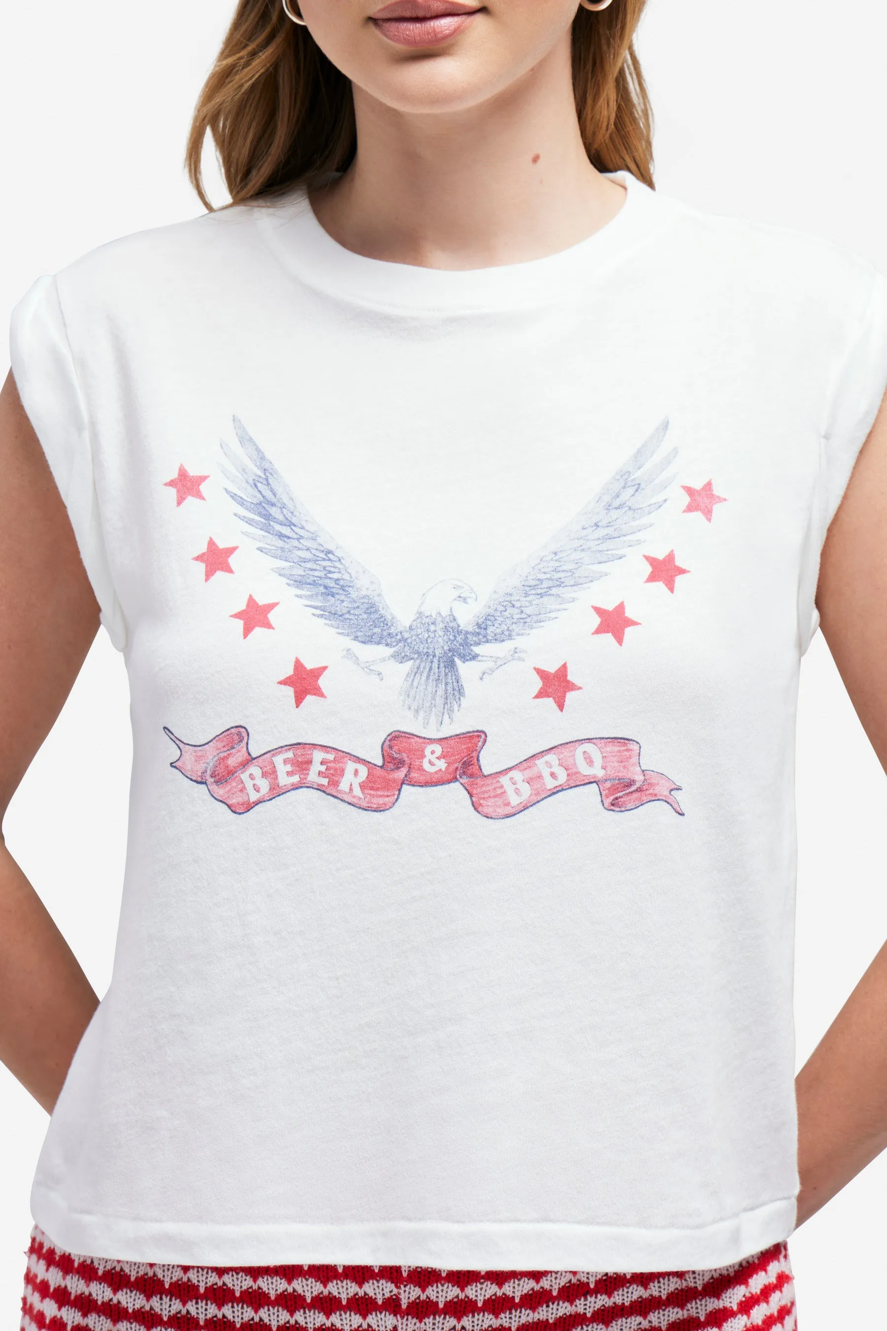 Beer & BBQ Anabelle Tank | Clean White