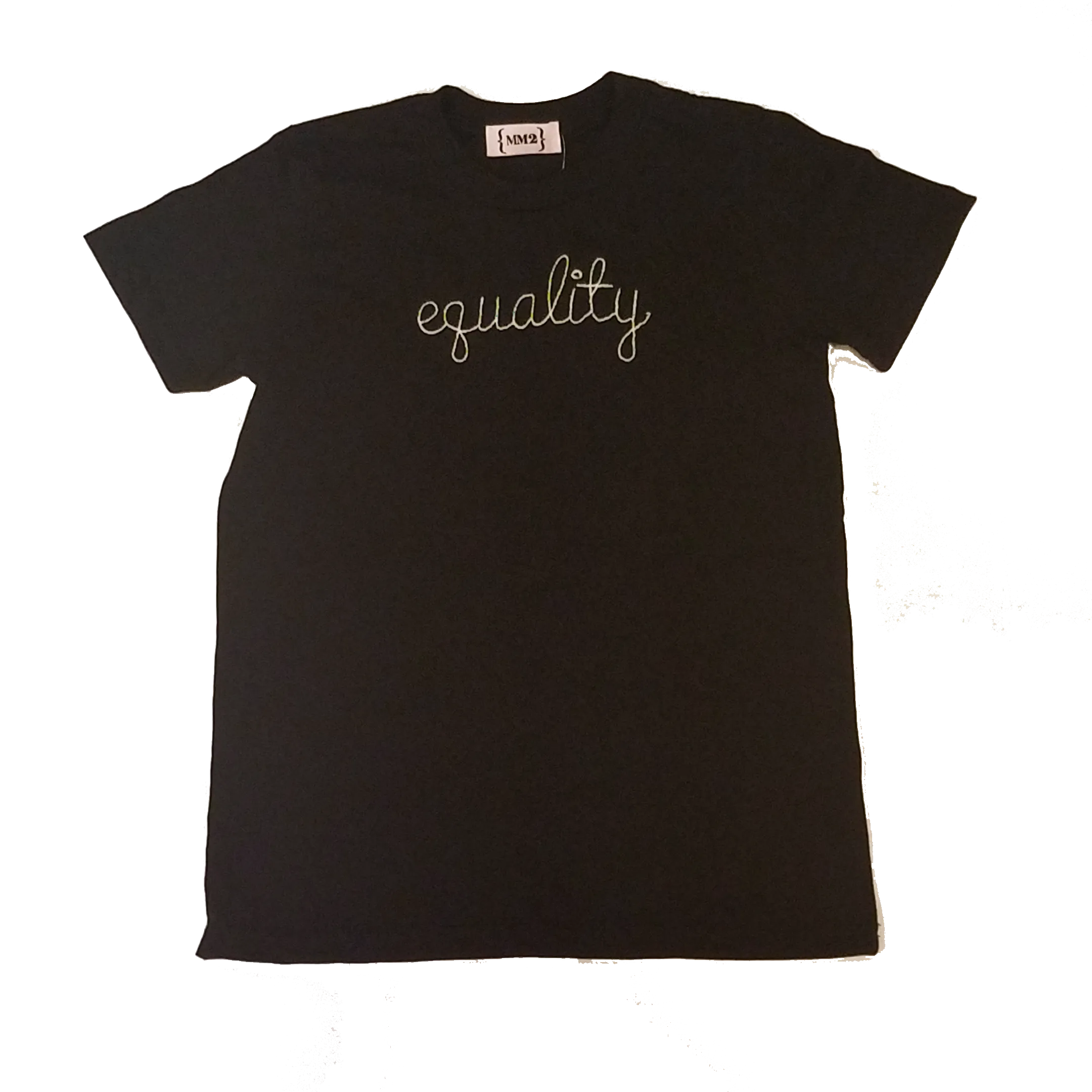 Black Equality Toddler T-Shirt W/ White Embroidery