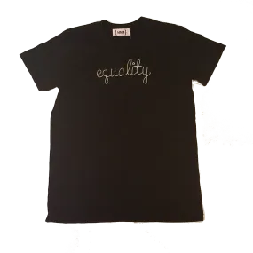 Black Equality Toddler T-Shirt W/ White Embroidery