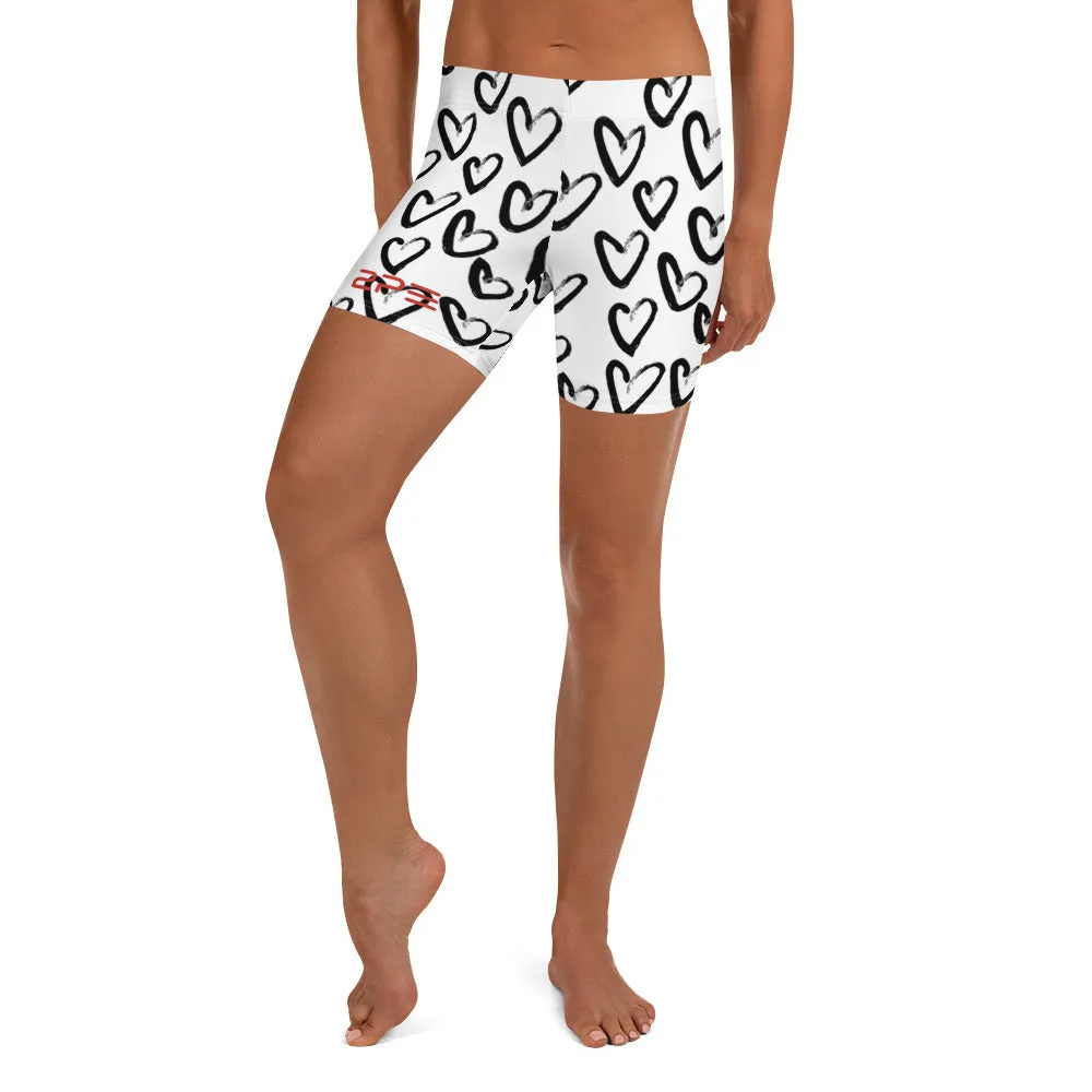 Black Hearts Workout Shorts