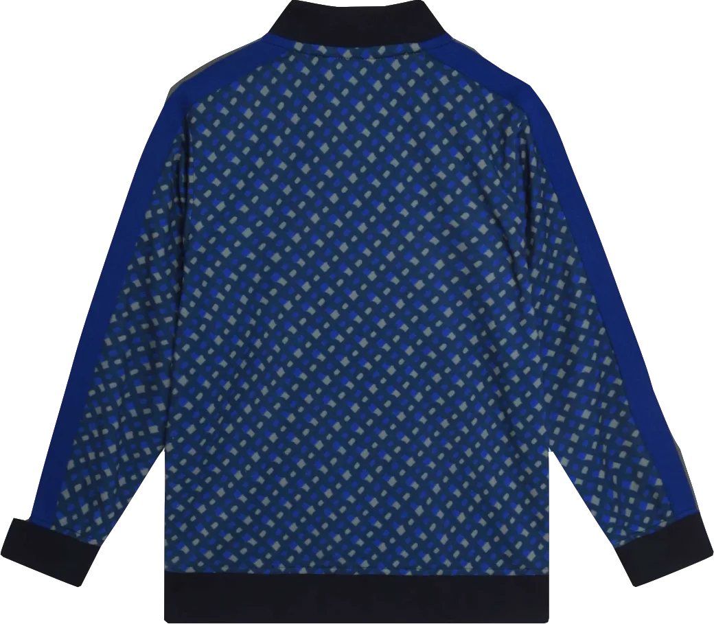 BOSS Kids Blue Monogram Printed Zip Up Sweatshirt Bnwt 5 Years