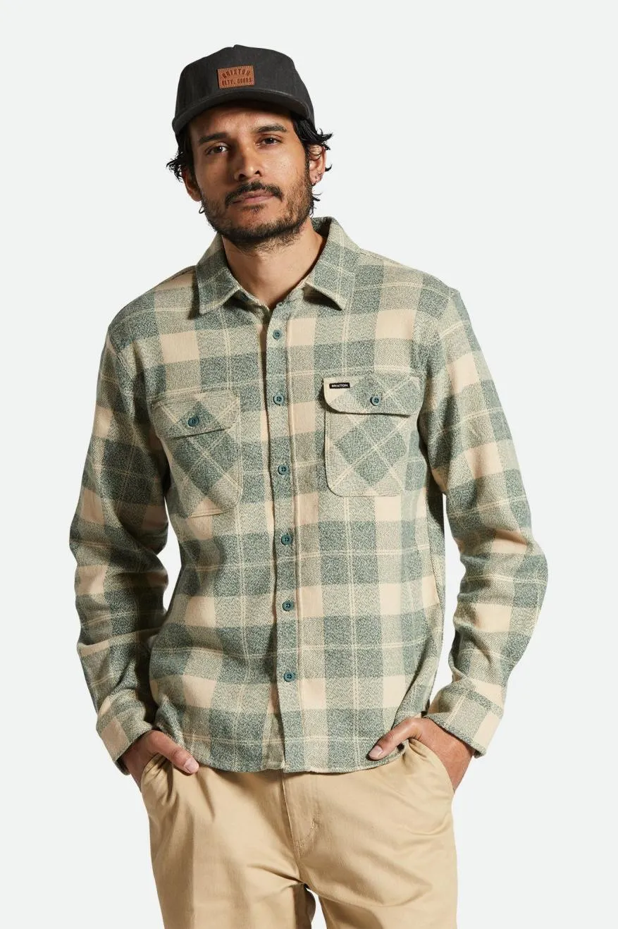 Bowery Stretch Water Resistant Flannel - Trekking Green/Oatmilk