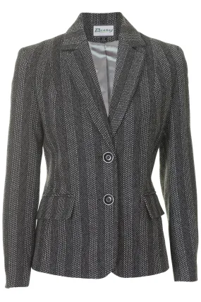 Busy Clothing Women Black and White Wool Blend Jacket