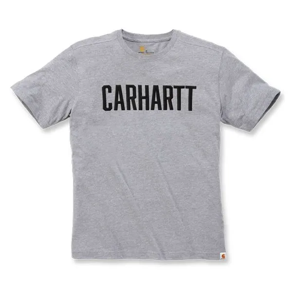 Carhartt&#x20;103203&#x20;Maddock&#x20;Graphic&#x20;Block&#x20;Logo&#x20;s&#x2F;s&#x20;T-Shirt&#x20;-&#x20;Heather&#x20;Grey