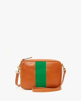 Clare V. Midi Sac Tan w/ Green Stripe