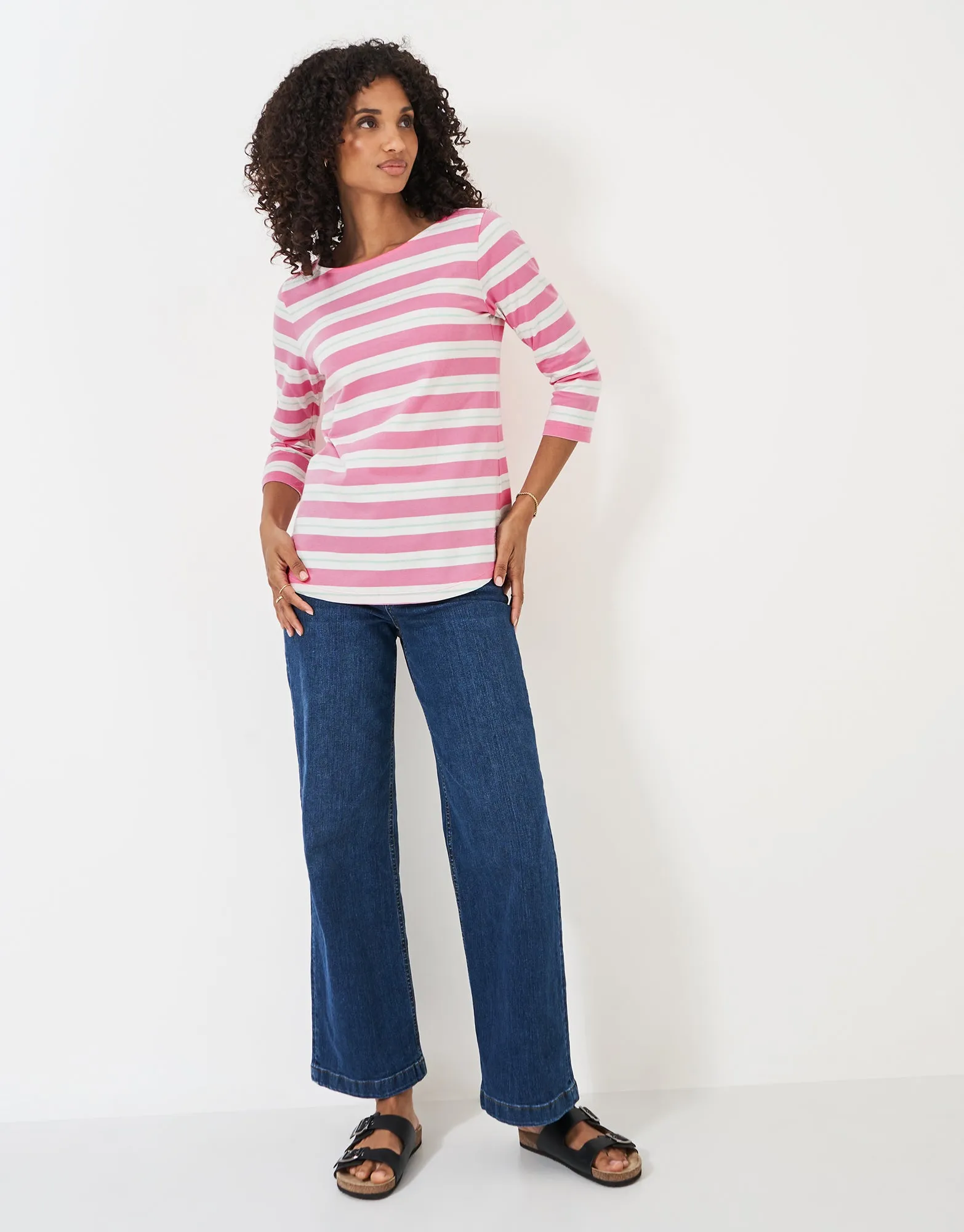 Crew Clothing - Essential Breton - Pink White