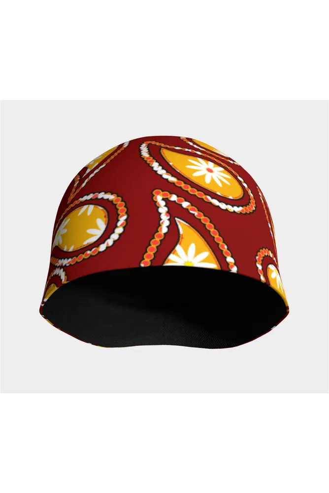 Dark Red Micki Paisley Beanie