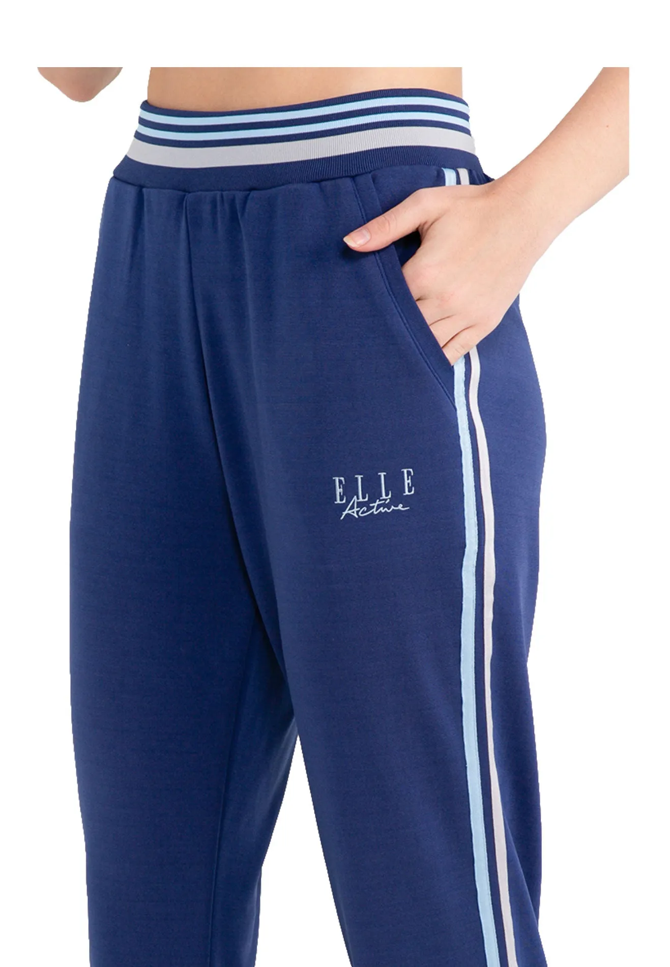 ELLE Active Elasticated Waistband Striped Tracksuit Bottom