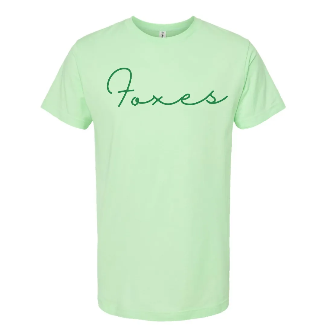 Foxes Color on Color Graphic Sweatshirt & Tee  Green