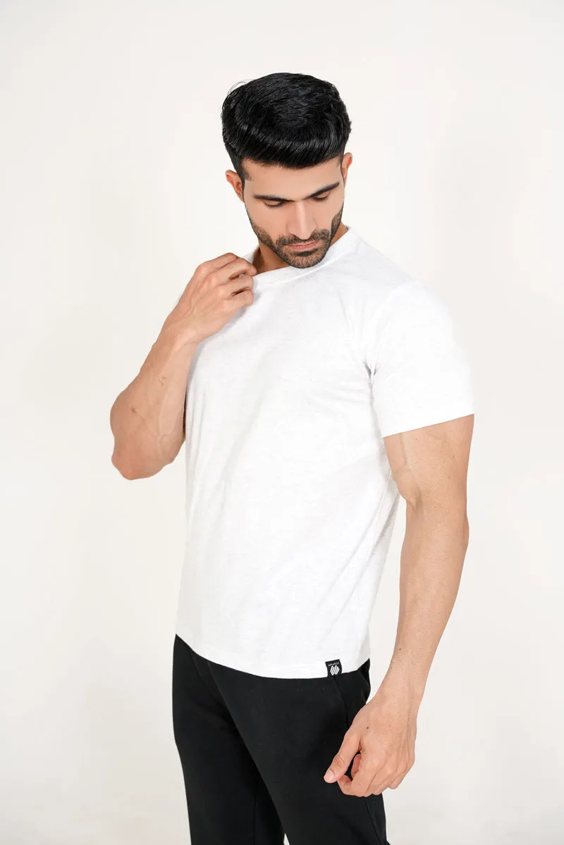 GRAY MELANGE ZERO SHADE BASIC COTTON TEE