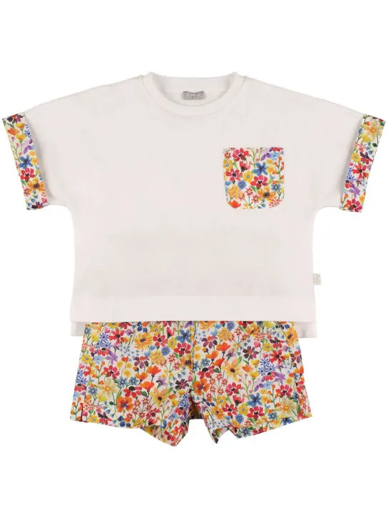 Il Gufo   Cotton jersey t-shirt &amp; Liberty shorts 