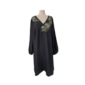 Marks & Spencer Black with Green Embroidery Tunic | Pre Loved |