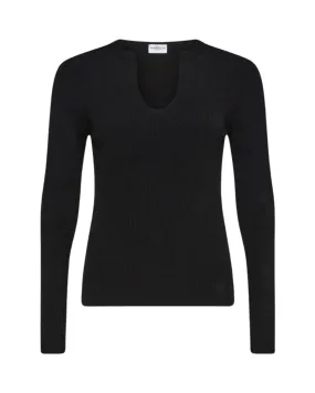 Marzo LS Knit V-Neck (Black)