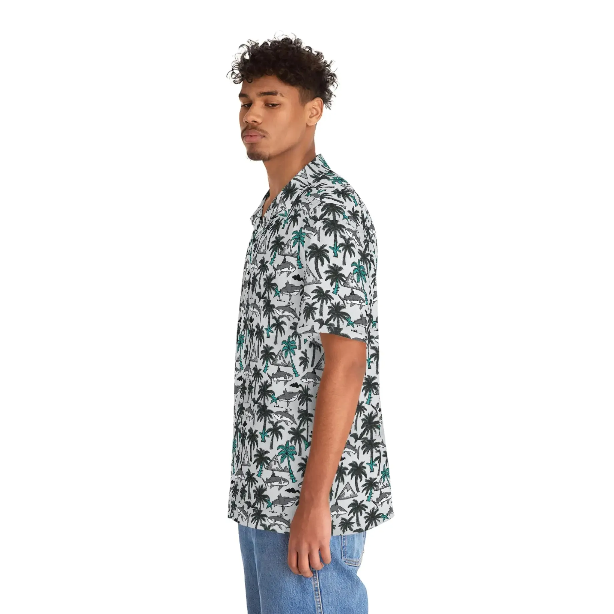 Men's Shark Infested Palms Hawaiian Shirt