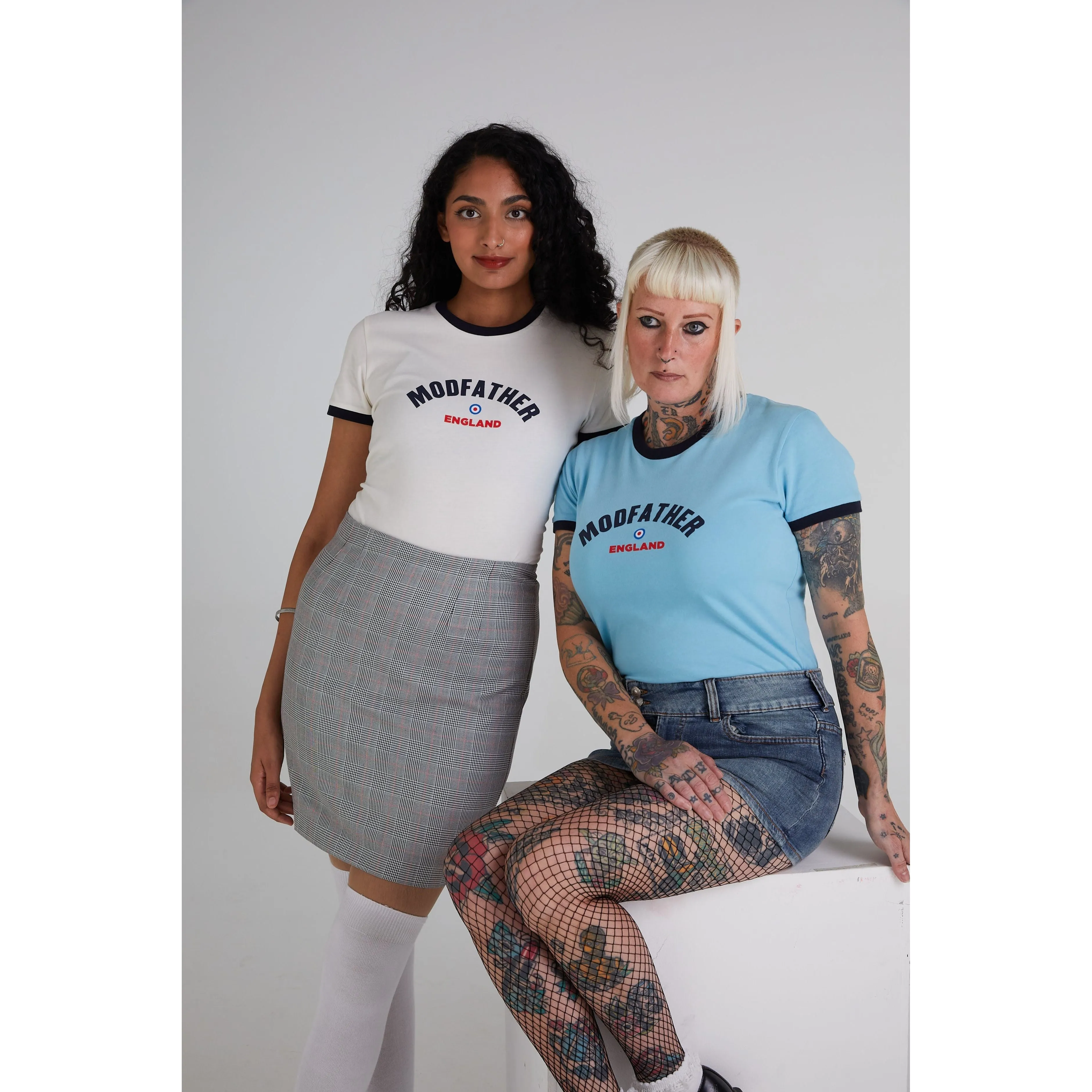 Modfather Clothing - Women's Logo Script Mint - T-Shirt