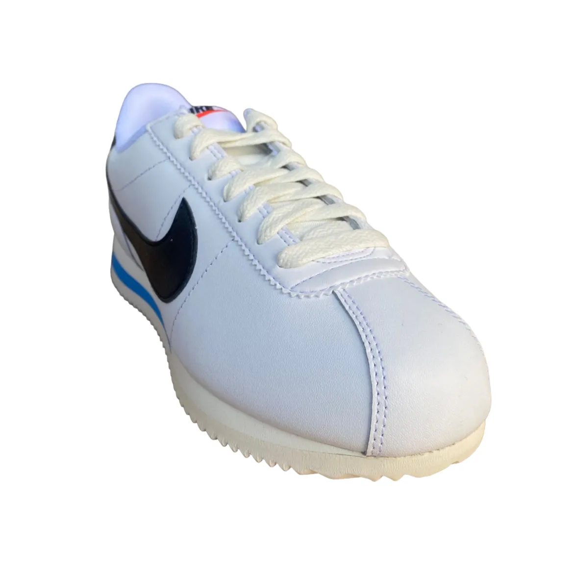 Nike Cortez DN1791-100 white black light blue women's sneakers shoe 