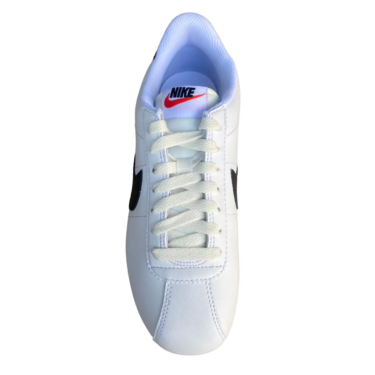 Nike Cortez DN1791-100 white black light blue women's sneakers shoe 