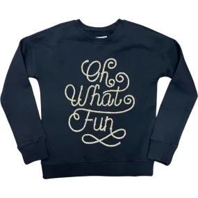 Paper Flower Oh What Fun 3D Tinsel Black Sweatshirt