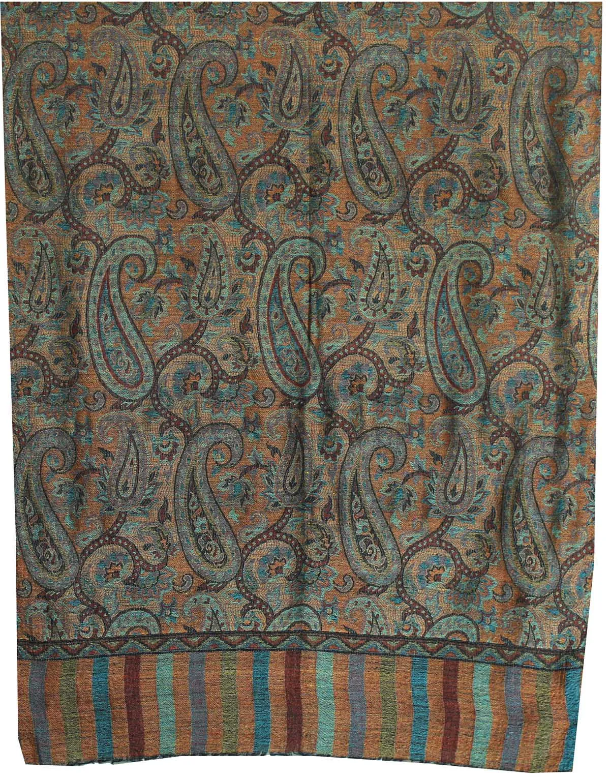 Pure Wool Paisley Shawl Scarves Womens Gift Indian Clothing (80 x 28 inches)