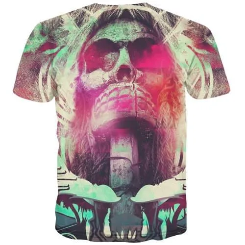 Skull T-shirt Men Terror Tshirt Anime Colorful T-shirts Graphic Funny Tshirt Printed Rock Tshirts Casual Short Sleeve T shirts