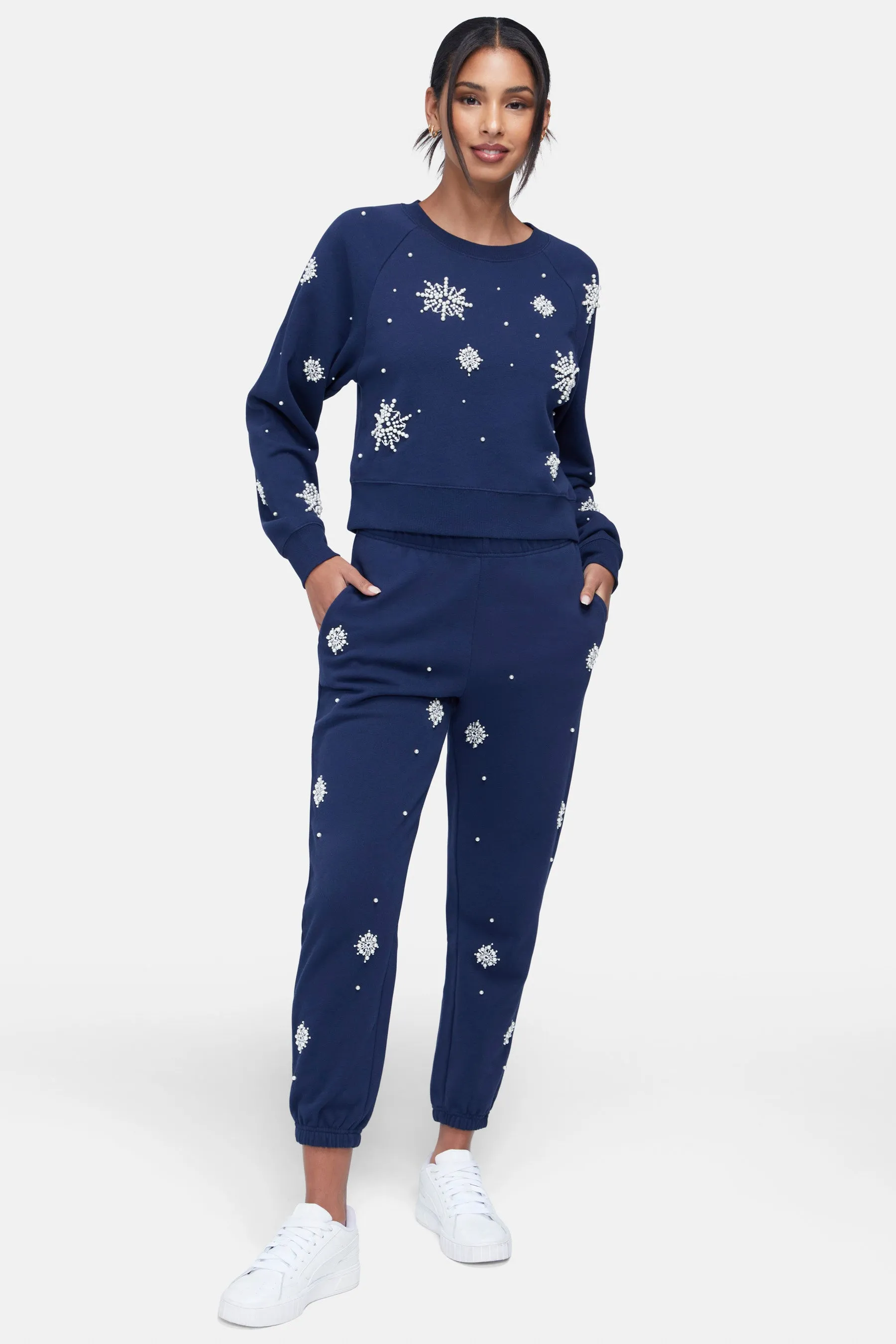 Snowflake Emmy Sweatpants | Black Iris