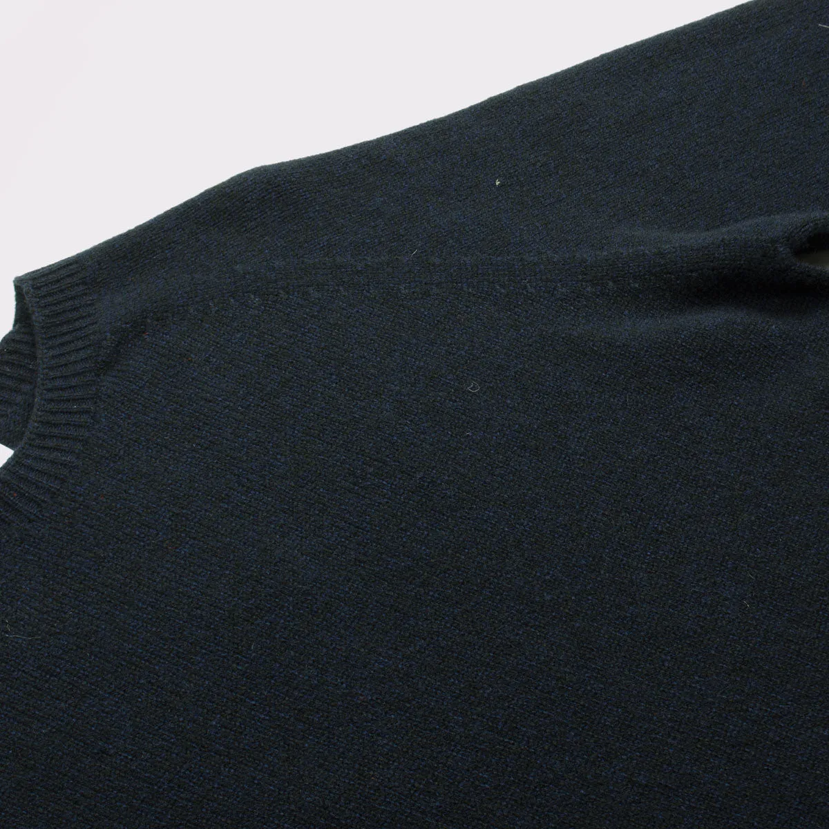 Sunspel - Lambswool Crew Neck Jumper - Dark Navy Mouline