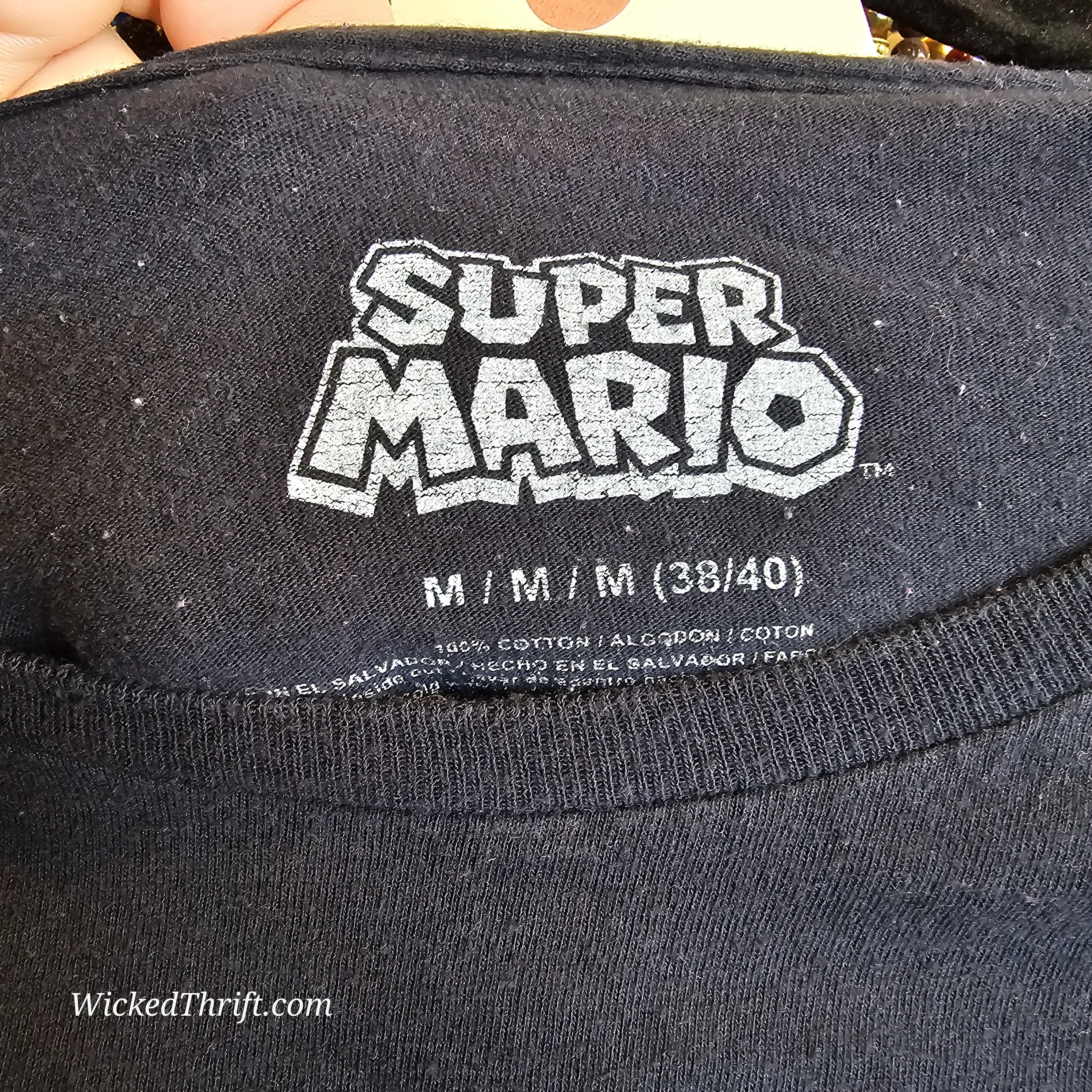 SUPER MARIO Black Tee M *AS IS*