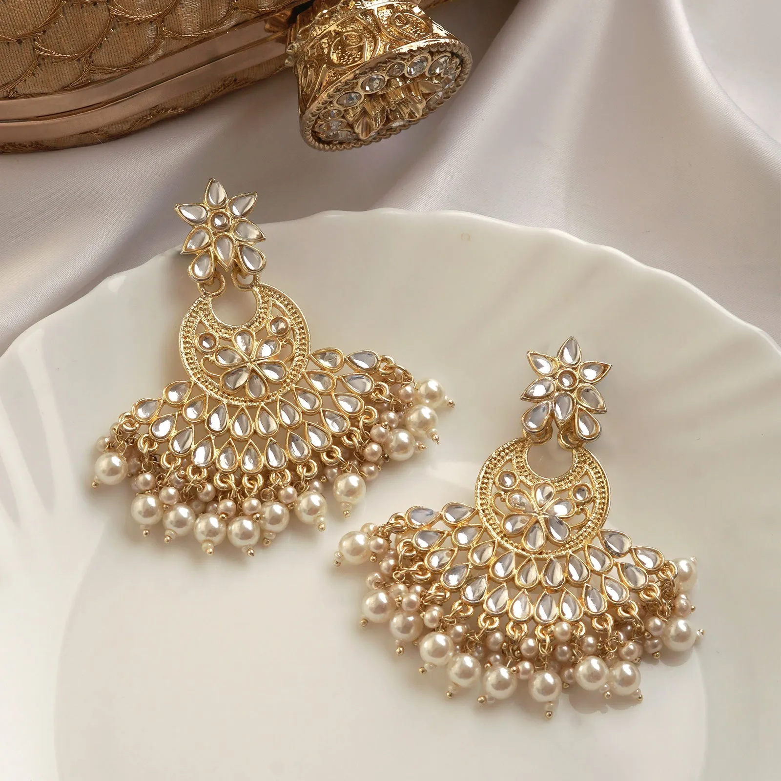 Teejh Anamika Pearl and Polki Earring