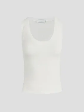 The Ribbed Tank in White