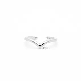 V Shape Toe Ring - Silver