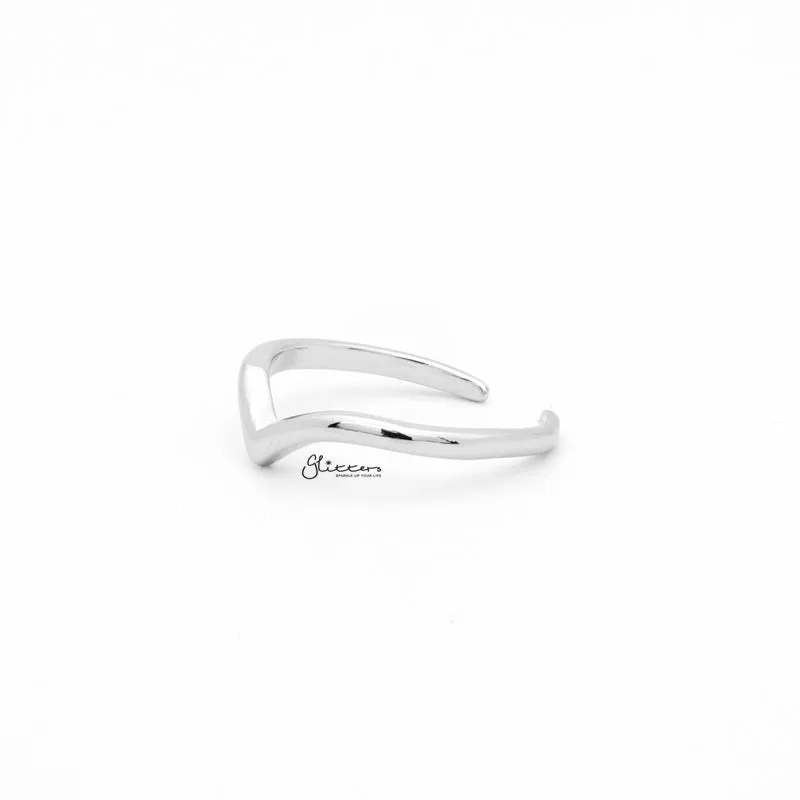 V Shape Toe Ring - Silver