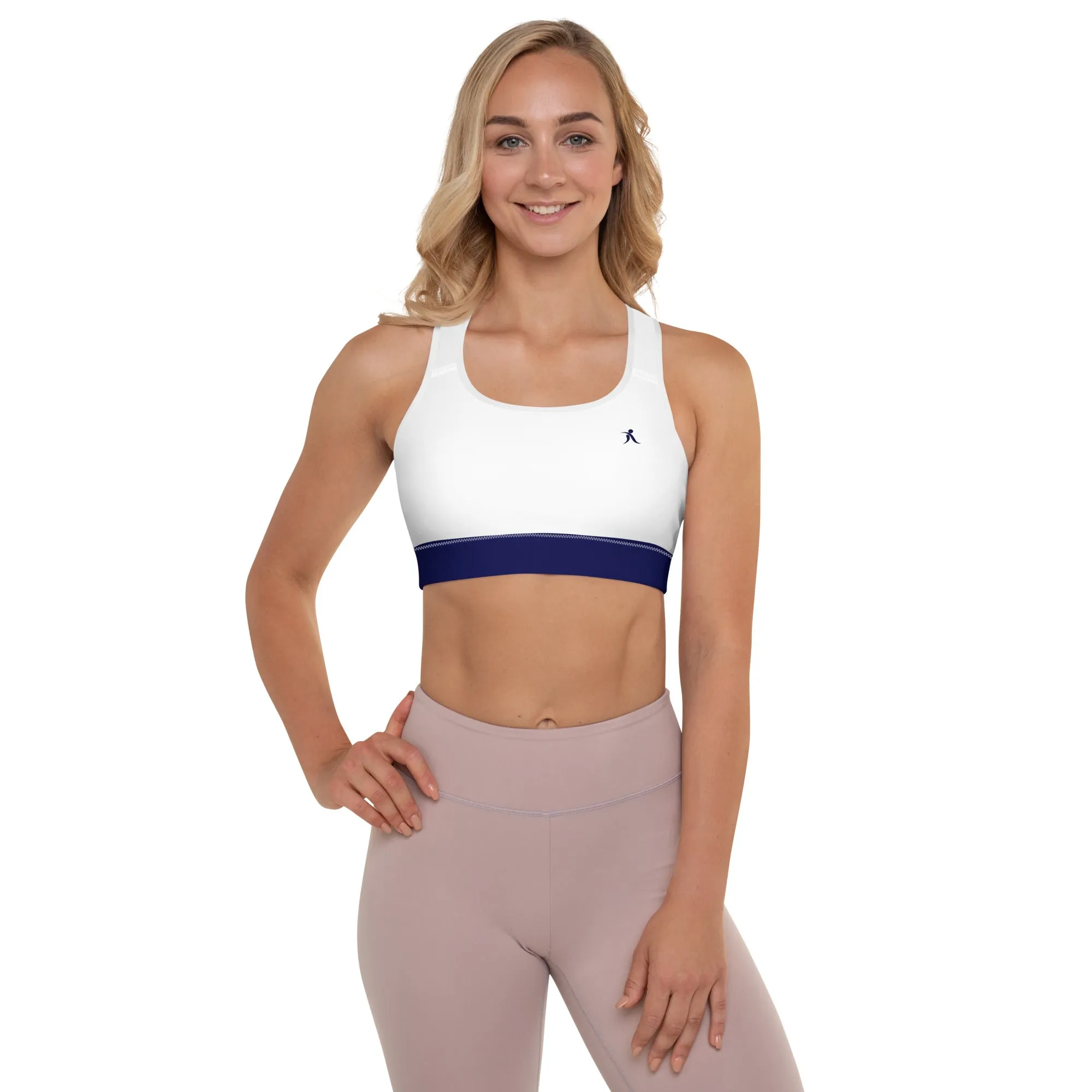 White Navy Sports Bra